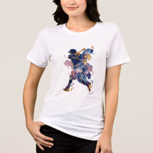 Abstrakter Baseballspieler Fluidtinte Wasserfarb Tri-Blend Shirt