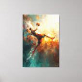 Abstrakter Basketball-Spieler - Leistungsstarke Sp Leinwanddruck (Vorderseite)