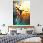 Abstrakter Basketball-Spieler - Leistungsstarke Sp Leinwanddruck (Insitu (Schlafzimmer))