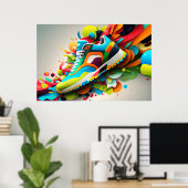 Abstrakter Basketballschuh Poster (Heimbüro)