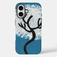 Abstrakter Baum auf blauem Hintergrund