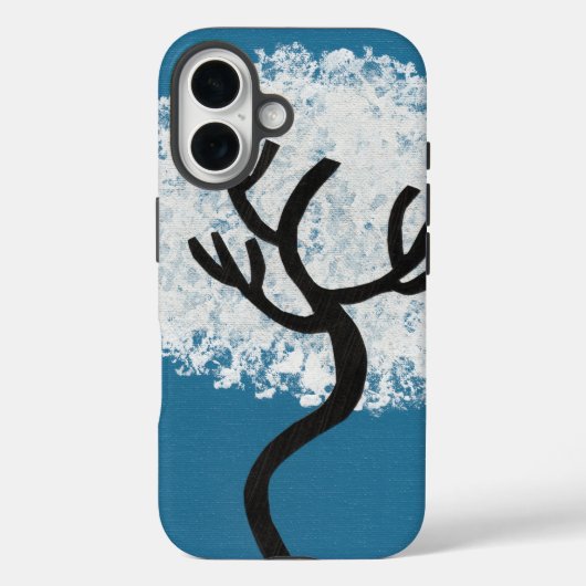 Abstrakter Baum auf blauem Hintergrund Case-Mate iPhone Hülle (Rückseite)