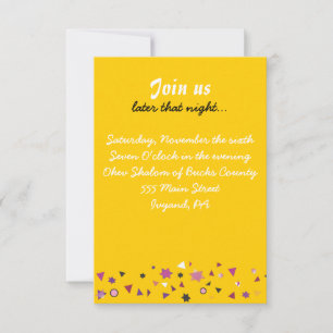 ABSTRAKTER BAUM Bat Mitzvah Party Card Gold Einladung