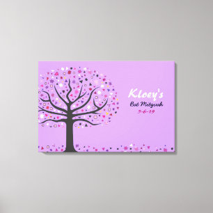 Abstrakter Baum Bat Mitzvah Sign in Board Leinwanddruck