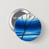 Abstrakter Baum Blauer Himmel Button (Vorne & Hinten)