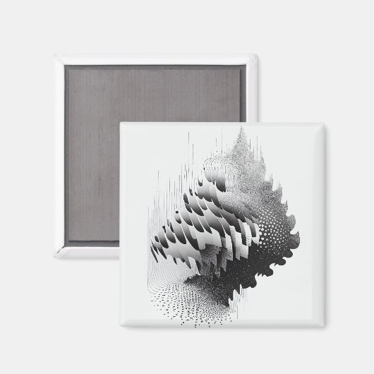 Abstrakter Baum der optischen Illusion von B&W Magnet (Vorderseite/Rückseite)