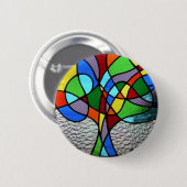 Abstrakter Baum des Leben-Abzeichens Button (Vorne & Hinten)