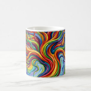 Abstrakter Baum des Lebens Regenbogen-Kaffeebecher Kaffeetasse