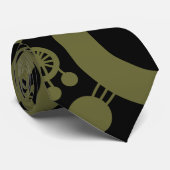 Abstrakter Baum des Lebens - Tiefenolie grün und s Krawatte (Gerollt)