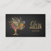 Abstrakter Baum - farbenfroher Spritzer Visitenkarte (Vorderseite)