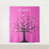 Abstrakter Baum Foto Op Vor Hintergrund Einladung Wandteppich (Vorderseite)