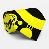 Abstrakter Baum - Gelb und Schwarz Krawatte (Gerollt)