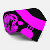Abstrakter Baum - Magenta und Schwarz Krawatte (Gerollt)