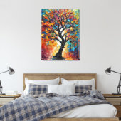 Abstrakter Baum mit bunten Blätter Leinwanddruck (Insitu (Schlafzimmer))