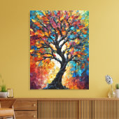 Abstrakter Baum mit bunten Blätter Leinwanddruck (Insitu (Wohnzimmer))