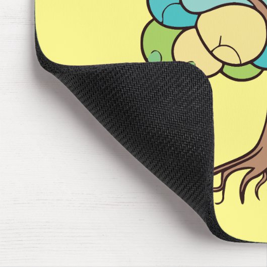 Abstrakter Baum mit Wurzeln und bunten Blätter. Mousepad (Ecke)