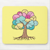 Abstrakter Baum mit Wurzeln und bunten Blätter. Mousepad (Vorne)