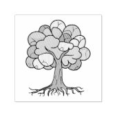 Abstrakter Baum mit Wurzeln und bunten Blätter. Permastempel (Design)