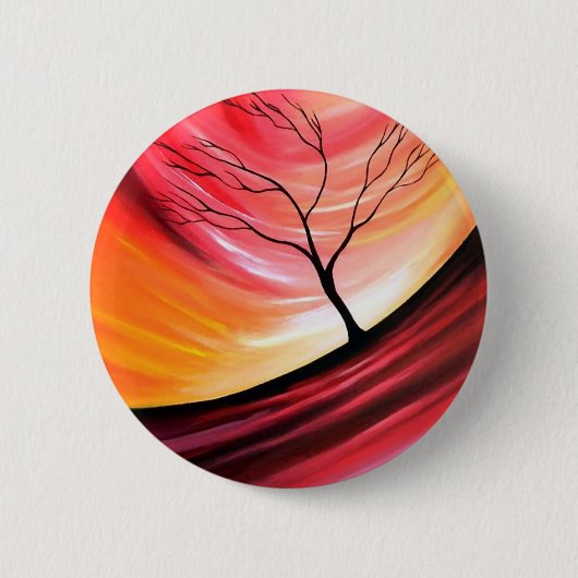 Abstrakter Baum - Moderne Kunst Button (Vorderseite)