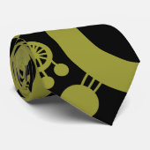 Abstrakter Baum - Olive Green und Black Krawatte (Gerollt)