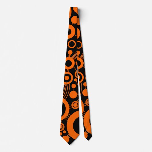 Abstrakter Baum - Orange und Schwarz Krawatte (Vorderseite)