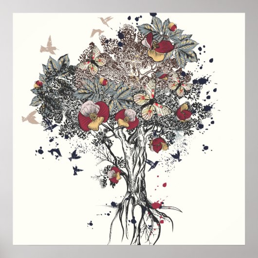 Abstrakter Baum Poster (Vorne)