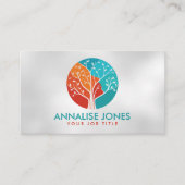 Abstrakter Baum - Profil der Frau Visitenkarte (Vorderseite)