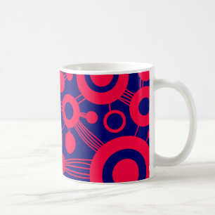 Abstrakter Baum - Rot und Blau Kaffeetasse