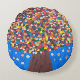 Abstrakter Baum Rundes Kissen