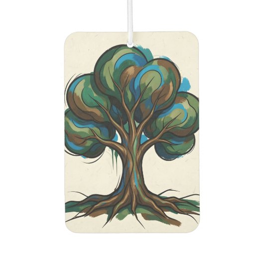 Abstrakter Baum spielerische Kunst Autolufterfrischer (Vorderseite)