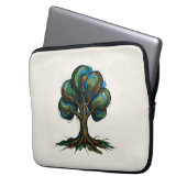 Abstrakter Baum spielerische Kunst Laptopschutzhülle (Vorderseite Links)
