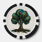 Abstrakter Baum spielerische Kunst Pokerchips (Vorderseite)