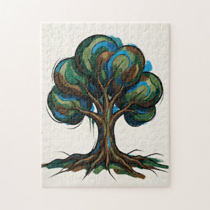 Abstrakter Baum spielerische Kunst Puzzle