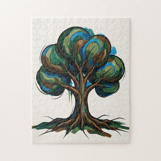 Abstrakter Baum spielerische Kunst Puzzle (Vertikal)