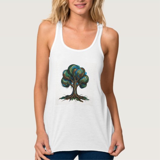 Abstrakter Baum spielerische Kunst Tank Top (Vorderseite)