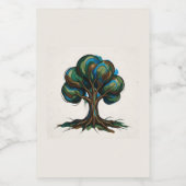 Abstrakter Baum spielerische Kunst Weinetikett (Einzelnes Label)