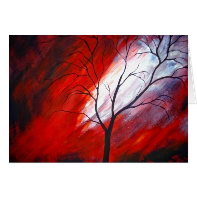 Abstrakter Baum und Roter Himmel (Vorderseite (Horizontal))