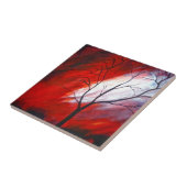 Abstrakter Baum und Roter Himmel Fliese (Seite)