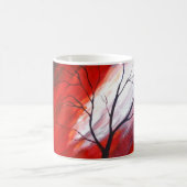 Abstrakter Baum und Roter Himmel Kaffeetasse (Mittel)