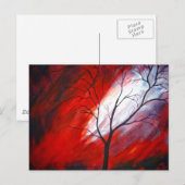 Abstrakter Baum und Roter Himmel Postkarte (Vorne/Hinten)