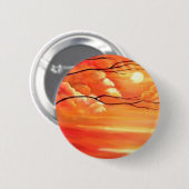 Abstrakter Baum und Roter Sonnenuntergang Button (Vorne & Hinten)