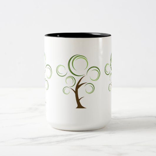 Abstrakter Baum Zweifarbige Tasse (Mittel)