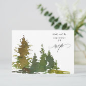 Abstrakter Baumbestand w Meal RSVP-Karte RSVP Karte (Stehend Vorderseite)