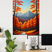 Abstrakter Baumkronenwald Landschaftsbild Ölfarbe Poster (Heimbüro)