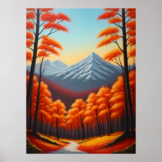 Abstrakter Baumkronenwald Landschaftsbild Ölfarbe Poster (Vorne)