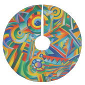 Abstrakter Baumschmuck Polyester Weihnachtsbaumdecke (Vorderseite)