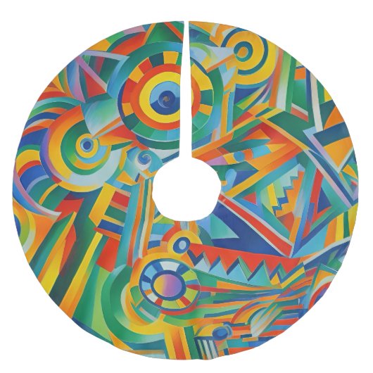 Abstrakter Baumschmuck Polyester Weihnachtsbaumdecke (Vorderseite)