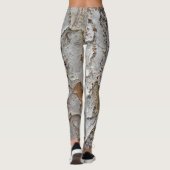 Abstrakter Baumstamm Foto Weißgraues Muster Natur Leggings (Rückseite)