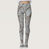 Abstrakter Baumstamm Foto Weißgraues Muster Natur Leggings (Vorderseite)