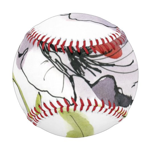 Abstrakter bemalter Blumenhintergrund 3 Baseball (Vorderseite)